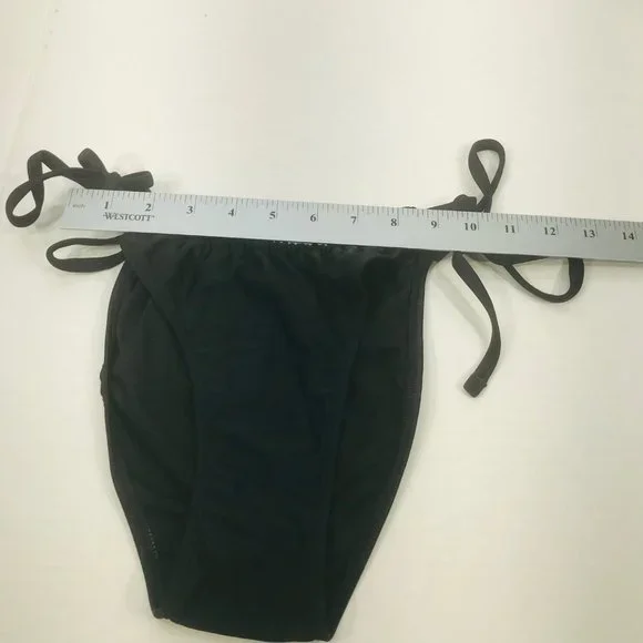 Xhilaration Women's Size Large Low Coverage String Bikini Swim Bottom Black NWOT - Picture 5 of 7